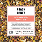 Tiesta Tea - Peach Party, Peach Hibiscus Herbal Tea, Premium Loose Leaf Tea Blend, Non-Caffeinated Fruit Tea, Make Hot or Iced & Up to 200 Cups, 16 oz Resealable Pouch