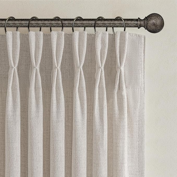 Extra Wide 70 Inch Pinch Pleated Curtains 84 Inch Length 2 Panels Set - Image 2