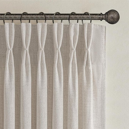 Extra Wide 70 Inch Pinch Pleated Curtains 84 Inch Length 2 Panels Set - Image 2
