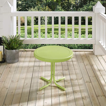 Crosley Furniture Griffith Weather Resistant Retro Metal Outdoor Side Table - Image 9