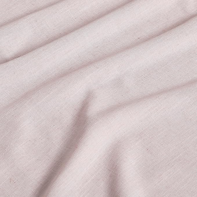 Vision Home Soft Pink Pinch Pleated Full Blackout Curtains Linen Blended Room - Image 5