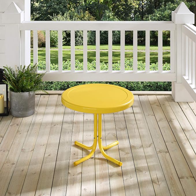 Crosley Furniture Griffith Weather Resistant Retro Metal Outdoor Side Table - Image 10