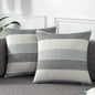 AmHoo Pack of 2 Farmhouse Stripe Check Throw Pillow Covers Set Case Cotton by AmHootextile