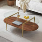 LumFurn X-Large Oval Glass Coffee Table, Mid-Century Modern Design, L47 x W24 x by LumFurn