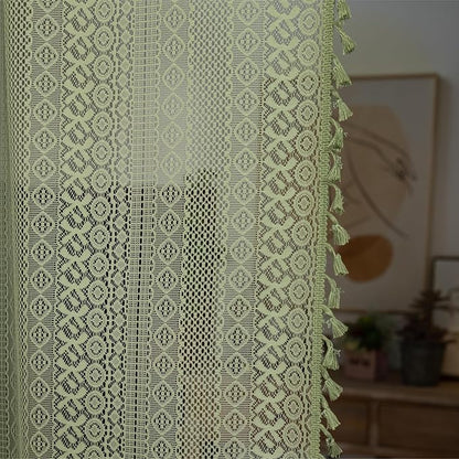 Sutuo Home Olive Green Boho Doorway Curtains - Image 9