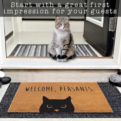 Welcome Peasants Black Cat Doormat Outdoor 30x17 Inch, Funny Welcome Mat | - Image 6