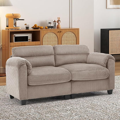HAOMARKETS Corduroy Sofa Set, Upholstered Loveseat by HAOMARKETS