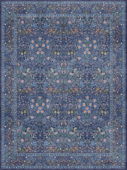 Washable Dark Blue Rug for Living Room - Image 3