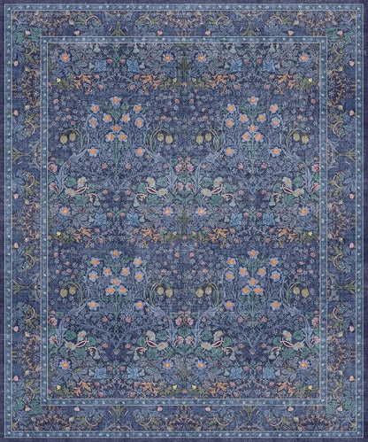 Washable Dark Blue Rug for Living Room - Image 3