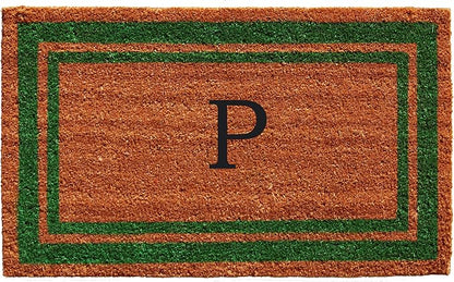 Calloway Mills Green Border 24" x 36" Monogram Doormat by Callowaymills