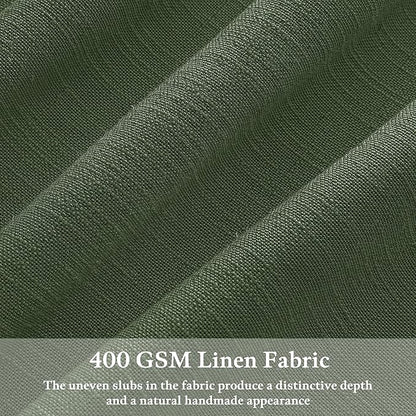 96 Inches Linen Pleated Semi Sheer Privacy Dark Green Loden Curtains 50x96 | - Image 3