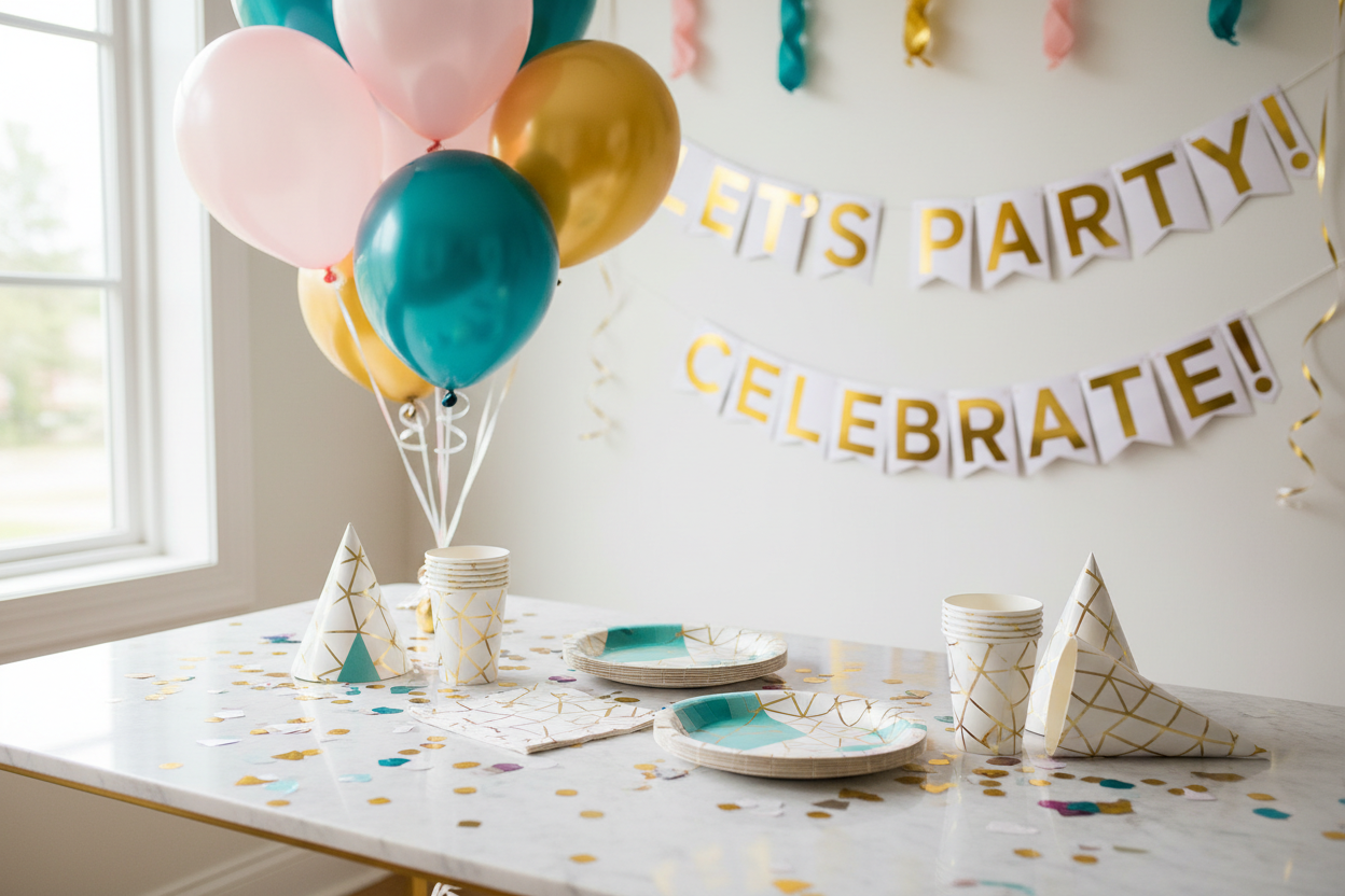 Every product is carefully selected to bring joy, color, and reliability to your celebrations — so your party goes off without a hitch. (make it real photo)