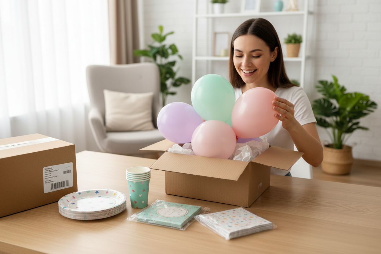 My order arrived earlier than expected, and everything was neatly packed. The balloon set and tableware were just as described — super cute and high quality! — Janelle R. (make it real photo)